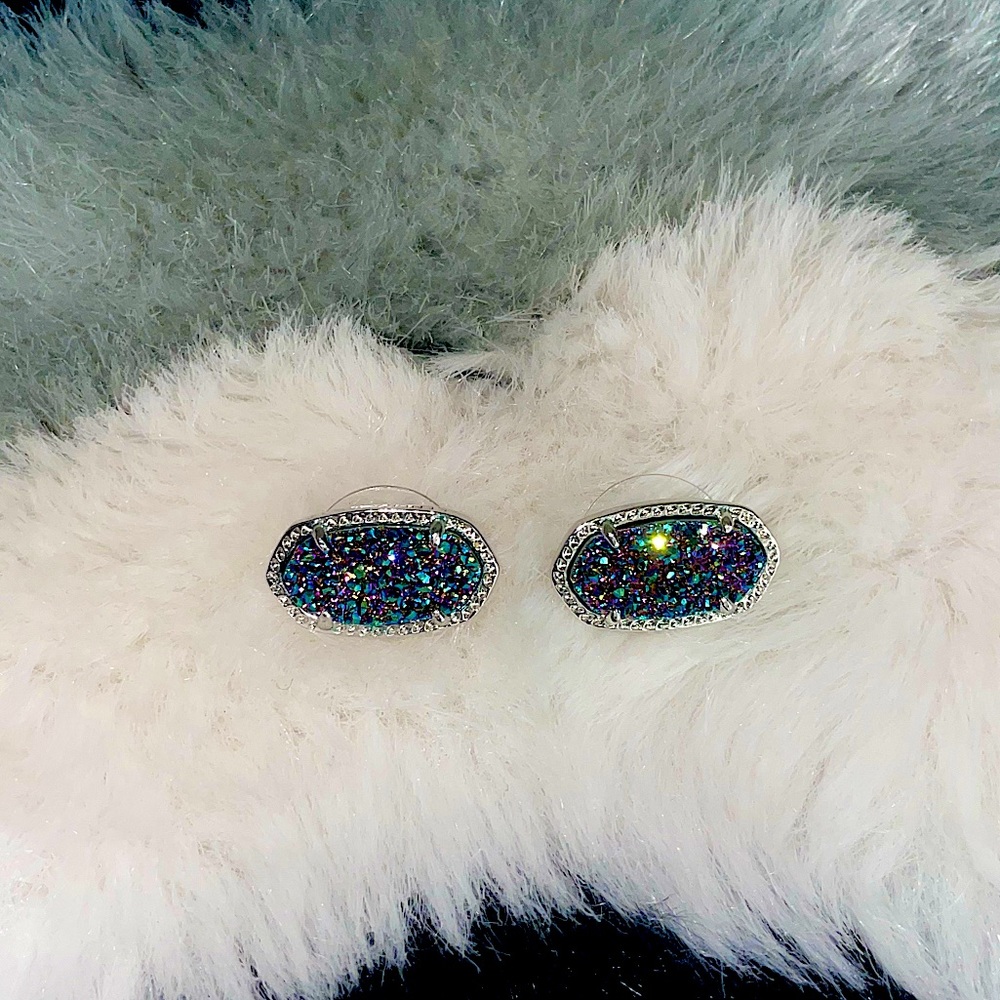 Kendra Scott Purple/Teal/Gold/Blue Rare Earrings (no longer sold)